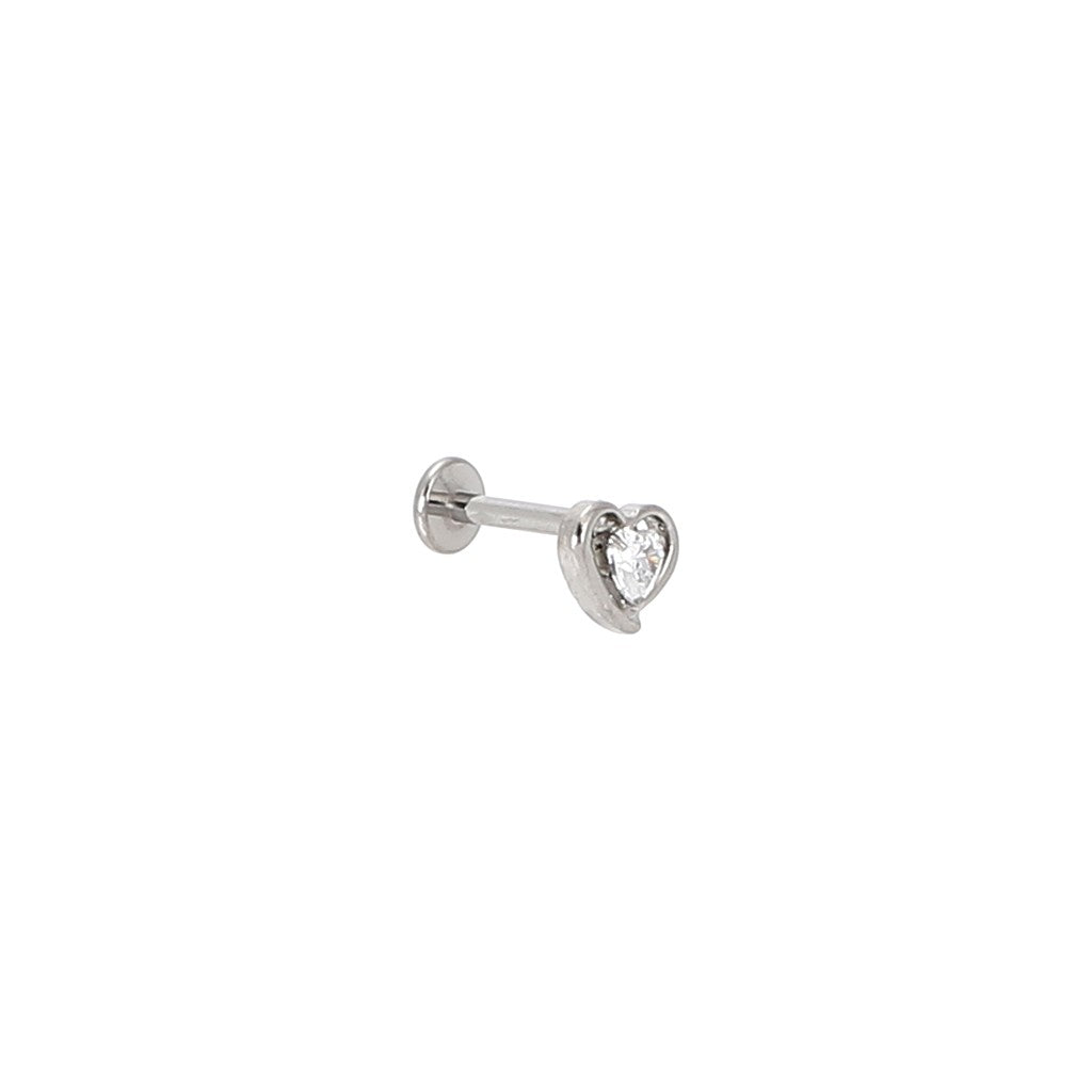 Heart CZ Center Labret｜ハート CZ センター ラブレット