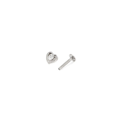 Heart CZ Center Labret｜ハート CZ センター ラブレット